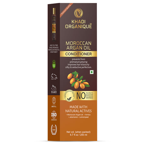 Khadi Organique Moroccan Argan Oil Hair Conditioner - SLS And Paraben Free-200 ml
