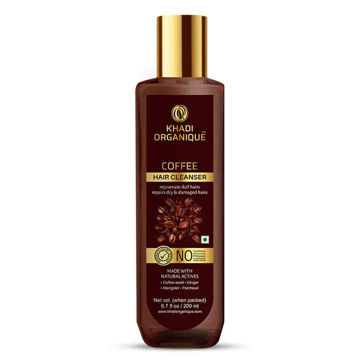 Coffee shampoo deep cleanses hair