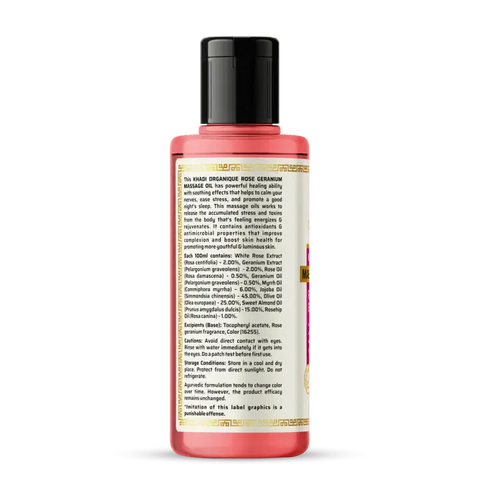 Rose Geranium Massage Oil Paraben Mineral Oil Free